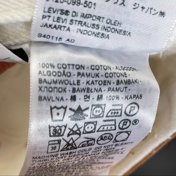 LEVI'S 501 High Rise Distressed Cutoff Shorts White Sz 31 {X24} - Picture 5 of 5